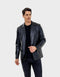 MENCIA BLAZER EN CUIR POUR HOMME | NOIR